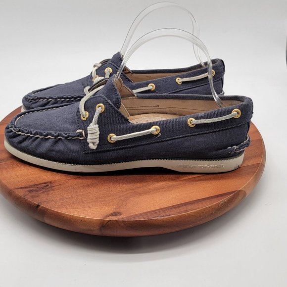 Sperry Top Sider Blue Denim Slip On 9826041 Authentic Original Boat Preppy Shoe - Picture 2 of 12